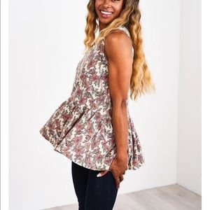 Latched Mama Babydoll Nursing Tank - Small / Ribbed Cottage Garden